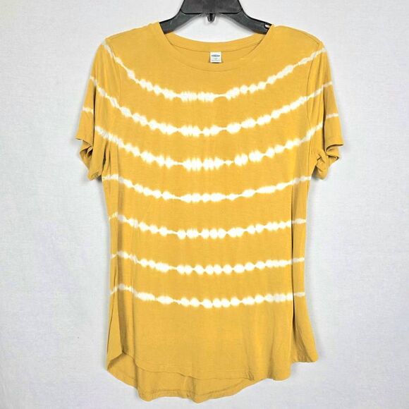 Old Navy Luxe S Mustard Tie Dye Soft Stretch Tee - Picture 1 of 6